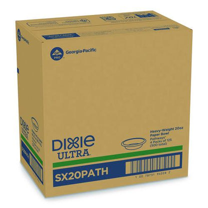 Pathways Heavyweight Paper Bowls, 20 oz, Green/Burgundy, 500/Carton