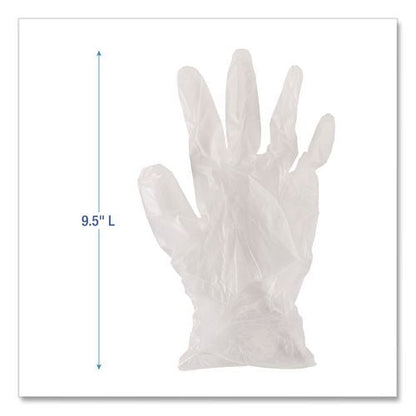 Exam Vinyl Gloves, Powder-Free, X-Large, 3.6 mil Thick, 9.5" Long, Clear, 100/Box, 10 Boxes/Carton