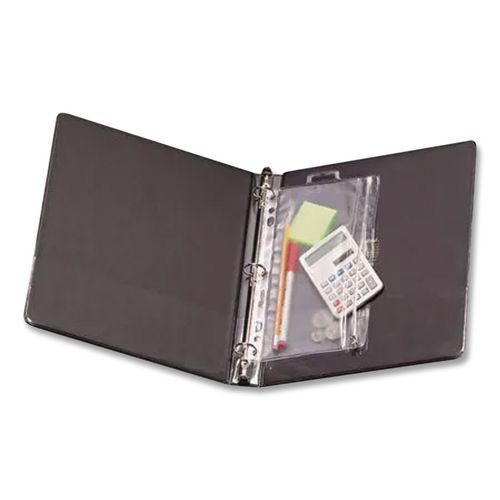 Pocket expands 1/2" and keeps loose supplies organized. Multi-hole punched for two-, three- and five-ring binders. Snag-proof zipper.