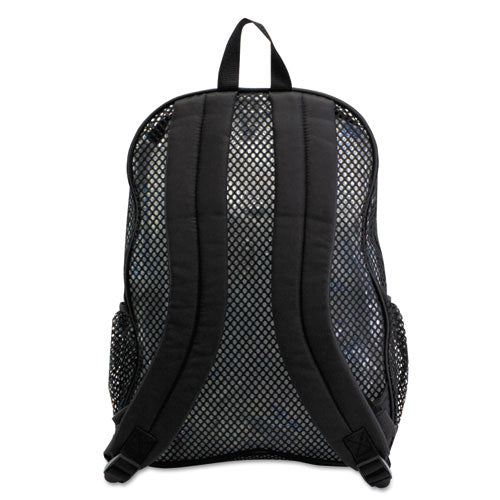Mesh Backpack, Fits Devices Up to 17", Polyester, 12 x 17.5 x 5.5, Black