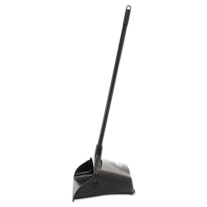 Lobby Pro Upright Dustpan with Wheels, 12.5w x 37h, Polypropylene with Vinyl Coat, Black