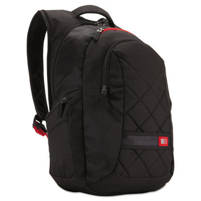 Backpack, Fits Devices Up to 16", Polyester, 9.5 x 14 x 16.75, Black