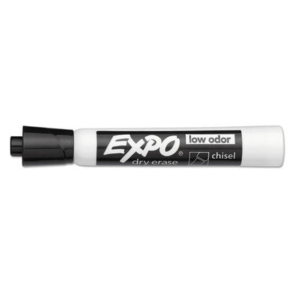 Low-Odor Dry-Erase Marker, Broad Chisel Tip, Black, Dozen