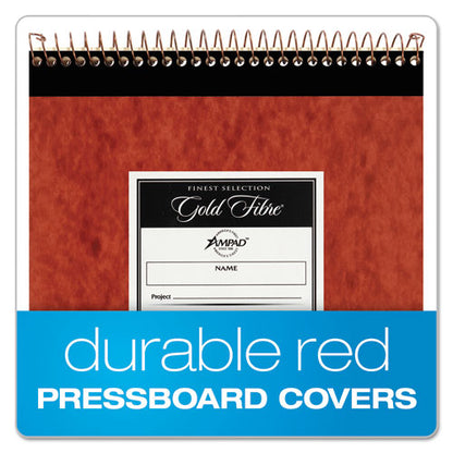 Gold Fibre Retro Wirebound Writing Pads, Wide/Legal and Quadrille Rule, Red Cover, 70 White 8.5 x 11.75 Sheets