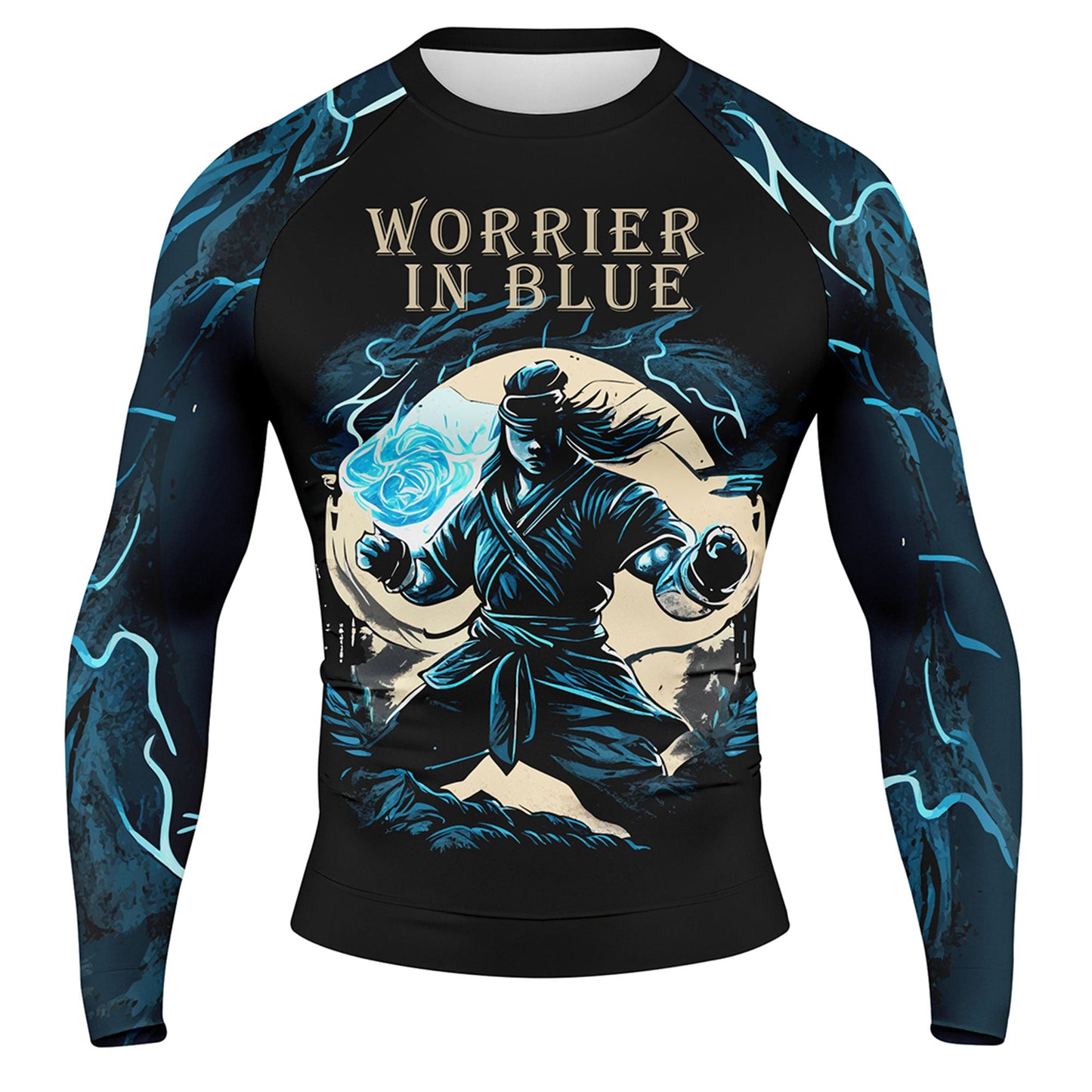 WORRIER IN BLUE - Premium Sublimated Rashguard Kids Adults Unisex