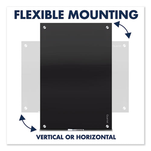 Infinity Magnetic Glass Marker Board, 48" x 36", Black Surface