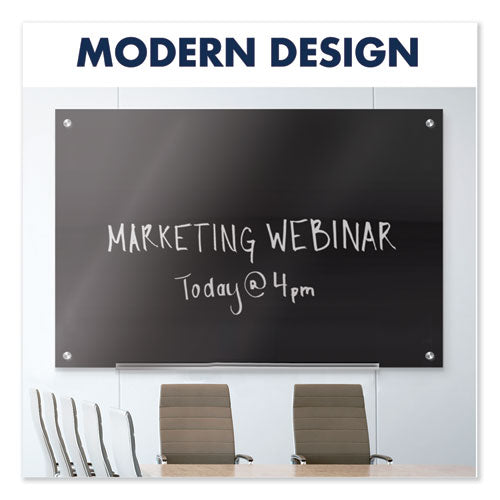 Infinity Magnetic Glass Marker Board, 48" x 36", Black Surface