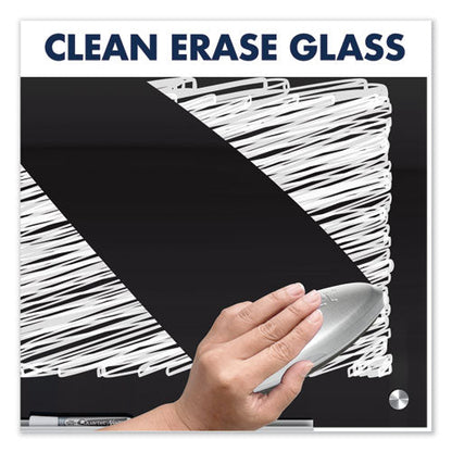 Infinity Magnetic Glass Marker Board, 48" x 36", Black Surface