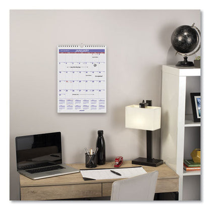 Monthly Wall Calendar with Ruled Daily Blocks, 8 x 11, White Sheets, 12-Month (Jan to Dec): 2026