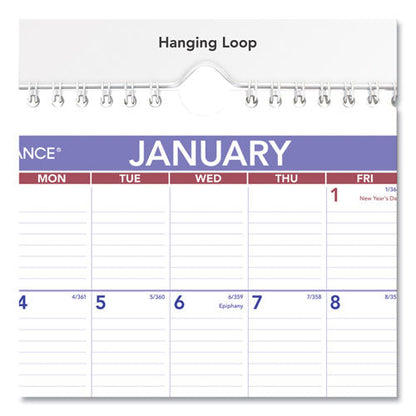 Monthly Wall Calendar with Ruled Daily Blocks, 8 x 11, White Sheets, 12-Month (Jan to Dec): 2026