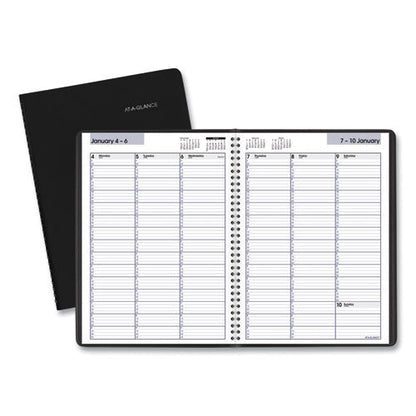 DayMinder Weekly Appointment Book, Vertical-Column Format, 11 x 8, Black Cover, 12-Month (Jan to Dec): 2026