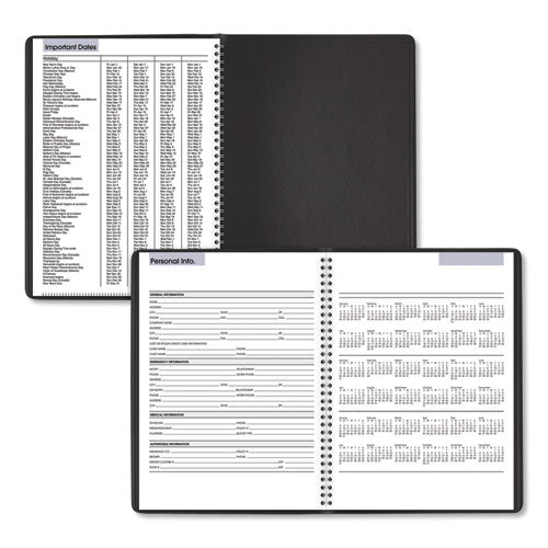 DayMinder Weekly Appointment Book, Vertical-Column Format, 11 x 8, Black Cover, 12-Month (Jan to Dec): 2026