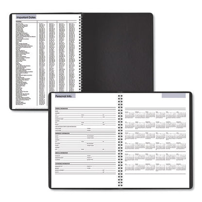 DayMinder Weekly Appointment Book, Vertical-Column Format, 11 x 8, Black Cover, 12-Month (Jan to Dec): 2026