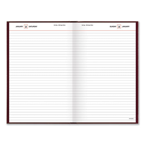 Standard Diary Daily Diary, 2026 Edition, Wide/Legal Rule, Red Cover, (200) 12 x 7.75 Sheets