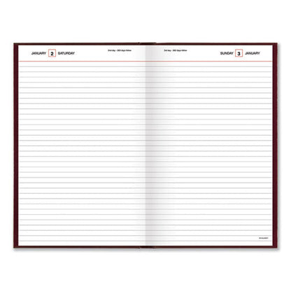 Standard Diary Daily Diary, 2026 Edition, Wide/Legal Rule, Red Cover, (200) 12 x 7.75 Sheets