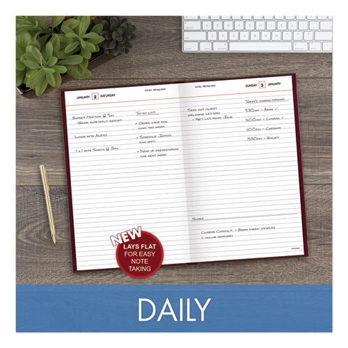 Standard Diary Daily Diary, 2026 Edition, Wide/Legal Rule, Red Cover, (200) 12 x 7.75 Sheets