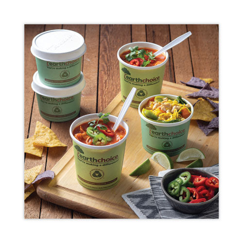 EarthChoice Compostable Soup Cup, Medium, 12 oz, 3.63" Diameter x 3.63" h, Teal, Paper, 500/Carton
