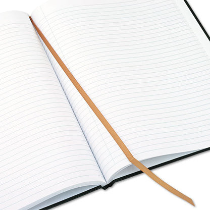 Executive Notebook with Ribbon Bookmark, 1-Subject, Medium/College Rule, Black Cover, (75) 10.75 x 8.5 Sheets