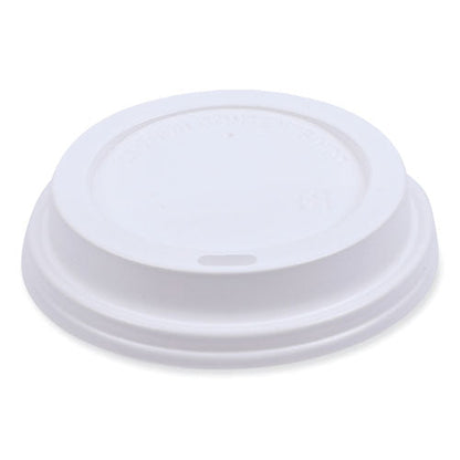 Deerfield Hot Cup Lids, Fits 10 oz to 20 oz Boardwalk Deerfield Hot Cups, Plastic, White, 50/Pack, 20 Packs/Carton