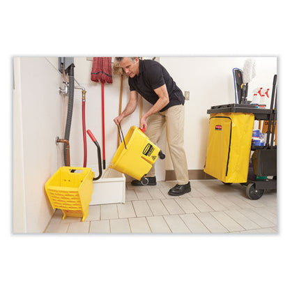 Zippered Vinyl Cleaning Cart Bag for Rubbermaid Commercial 6173-88, 24 gal, 17.25" x 10.5" x 30.5", Yellow