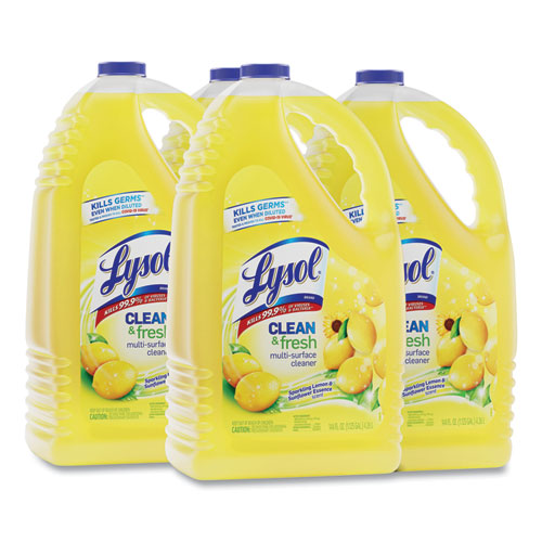 Clean and Fresh Multi-Surface Disinfectant Cleaner, Sparkling Lemon and Sunflower Essence, 144 oz Bottle, 4