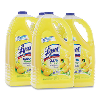 Clean and Fresh Multi-Surface Disinfectant Cleaner, Sparkling Lemon and Sunflower Essence, 144 oz Bottle, 4