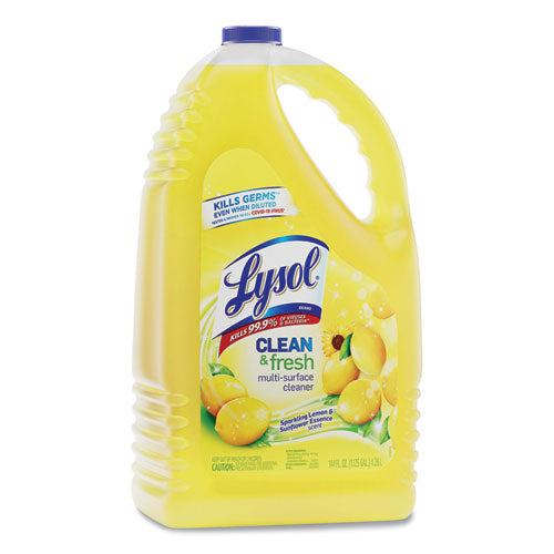 Clean and Fresh Multi-Surface Disinfectant Cleaner, Sparkling Lemon and Sunflower Essence, 144 oz Bottle, 4