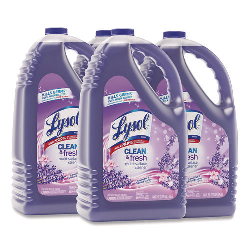 Clean and Fresh Multi-Surface Disinfectant Cleaner, Lavender and Orchid Essence, 144 oz Bottle, 4/Carton