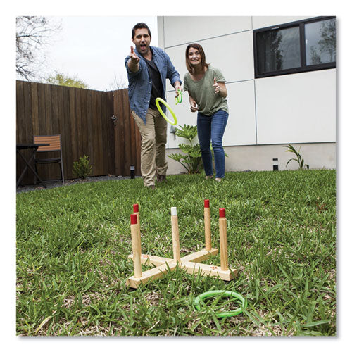 Ring Toss Set, Plastic/Wood, Assorted Colors, 5 Pegs, 4 Rings