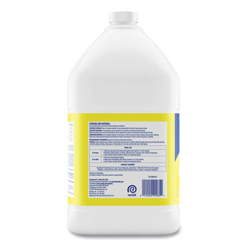 Disinfectant Deodorizing Cleaner Concentrate, Lemon Scent, 128 oz Bottle, 4/Carton
