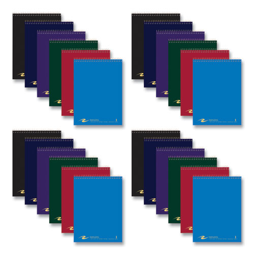 Flipper Wirebound Notepad, Medium/College Rule, Assorted Cover Colors, (80) White 8.5 x 11 Sheets, 24/Carton