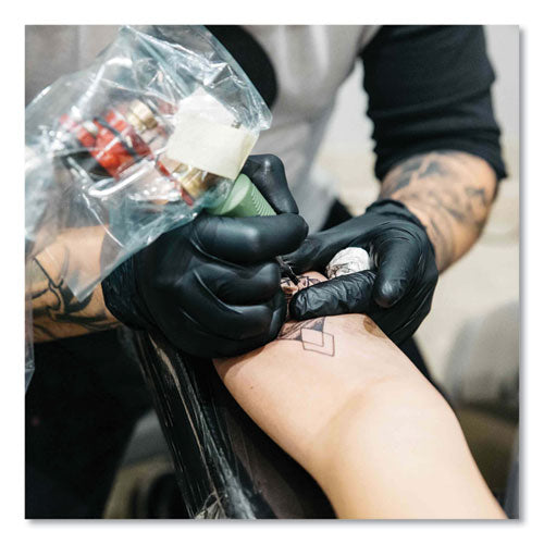 Nitrile Exam Gloves, Powder-Free, Large, 3 mil Thick, 9.5" Long, Black, 100/Box, 10 Boxes/Carton