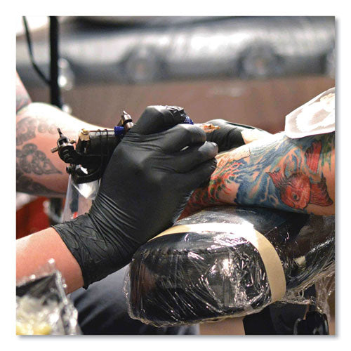 Nitrile Exam Gloves, Powder-Free, Large, 3 mil Thick, 9.5" Long, Black, 100/Box, 10 Boxes/Carton