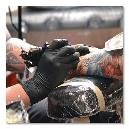 Nitrile Exam Gloves, Powder-Free, Large, 3 mil Thick, 9.5" Long, Black, 100/Box, 10 Boxes/Carton