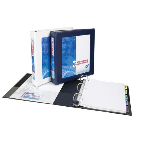 Framed View Heavy-Duty Binders, 3 Rings, 1" Capacity, 11 x 8.5, Navy Blue, 12/Carton